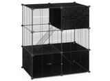 44" Multi-Level Cat Tree Indoor with Sisal Scratching Posts Condo Hammock Hanging Balls Black 92758311