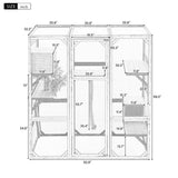 Outdoor Cat House, DIY Cat Enclosure, Cat Catio with Double Enter Doors, 62.8"L x 32.2"W x68.5"H N719P283198R