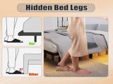 Full Size Bed Frame, Heavy Duty Metal Bed Frame , Quick & Easy Assembly, LED light , No Noise, Black W311P416238