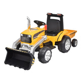 ZUN Kids Ride on Tractor with Trailer, 12V Battery Powered Electric Excavator for Kids with Remote T3067P244621