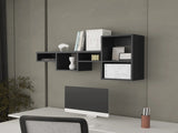 Black Wall-Mounted Shelf Unit with 5 Shelf B062P252162