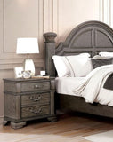 Gray Color Nightstand Bedroom 1pc Nightstand Solid wood Satin Knickel Knobs and Pulls B011126022