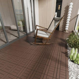 H Style 12" Patio Deck Tiles, DIY Module Interlocking Decking Tiles Floor Tile,Easy and Quick W206P195972