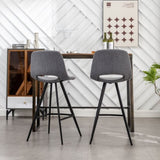 ZUN Porth Fabric Kitchen 28.25" Counter Height Stools, Set of 2, Gray T2574P165088