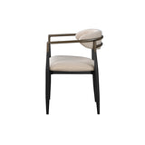 Beige and Black Armchair with Open Back B062P215498