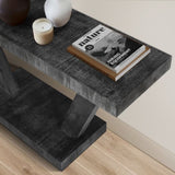 60 Inches Vintage Distressed Wood Entryway Bench with 2-Tier Solid Wood Veneer Storage Cabinet, 59018990