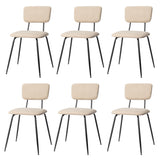 Set of 6 Modern Padded Dining Chairs for Kitchen Bar Office Chair, White 26217260