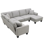 ZUN [New] 108*85.5" Modern U Shape Sectional Sofa, 7 Seat Fabric Sectional Sofa Set 02114155