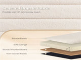 White Upholstered Storage Bench with Gas Struts 660LBS Seating Capacity for Bedroom 41466340