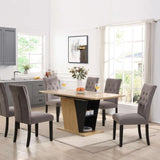 61.81 inch Extendable Dining Table with Built-in Storage, Modern Wooden Table with Sturdy W2317P251946