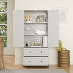 ZUN 70" Tall Kitchen Pantry Storage with 2 Drawers and 3 Shelves, Minimalist Wood Large Storage W2557P167887