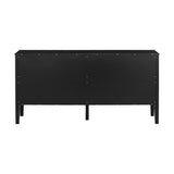 U_STYLE Four-Door Sideboard with Geometric Line Patterns and Vintage Metal Handles for Timeless N711P178748B