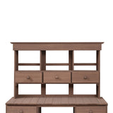 ZUN Garden Potting Bench Table, Rustic and Sleek Design with Multiple Drawers and 69749146