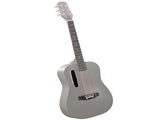 38 Inch Acoustic Guitar for Beginners, H Body Shape, Basswood Folk Guitar in Matte Gray, 6-String 07444592