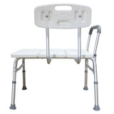 ZUN Medical Bathroom Safety Shower Tub Aluminium Alloy Bath Chair Transfer Bench with Wide Seat & Padded 48856399