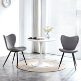 ZUN Dining chairs set of 2, Grey velvet Chair modern kitchen chair with metal leg W24154205