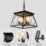 ZUN (Same as W1340111203/L1009) 4-Light Farmhouse Chandeliers For Dining Room Black(No Bulbs) W1340P206636