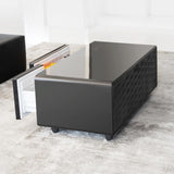 ZUN Modern Smart Coffee Table with Built-in Fridge, Bluetooth Speaker, Wireless Charging, Touch Control W1172P175395