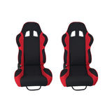 ZUN A Pair of Single Adjuster Double - Track Racing Seats Black And Red Nylon 05344982