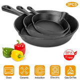 3 Skillet Bundle 6 inches and 8 inches with 10 inch Set of 3 Cast Iron Frying Pans Non-Stick Oven 45468273
