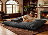 Dark Gray Convertible Corduroy Bean Bag Sofa for Adults, 76.5x55 Inch Sponge Filling Foldable 43340886