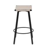 Counter Height Bar Stools Backless Handwoven Kitchen Dining Chairs with Round Footrest PVC Weaving W1757P277609