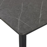 ZUN Disassemble rectangular dining table with straight feet MDF grey PVC marble surface 120*76*76cm N101 10906772