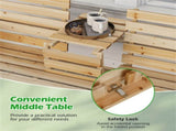 Wooden bench withFol dable Middle Table - Natural 13693200