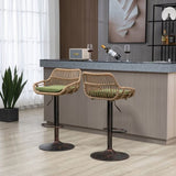 COOLMORE Modern Swivel Bar Stools Set of 2 Adjustable Counter Height Chairs with Footrest for W39594822