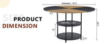 47.3-inch diameter modern splicing circular dining table - double-layer storage, wood and black W1151P268732