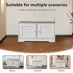 ZUN 29.5"Shoe Storage Bench with 2 Door Cabinet, Entryway Bench with White Shoe Storage, Shoe Bench with W2948P244736