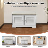 ZUN 29.5"Shoe Storage Bench with 2 Door Cabinet, Entryway Bench with White Shoe Storage, Shoe Bench with W2948P244736