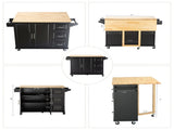 Kitchen Island & Kitchen Cart, Mobile Kitchen Island, Rubber Wood Top, Big & Adjustable Shelf Inside 17444090