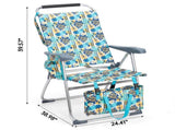 17 Inch Seat Height Beach Chair for Adults, Folding Portable Camping Chair with Headrest, Cup 80999442