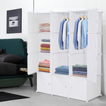 ZUN 12 Cube Organizer Stackable Plastic Cube Storage Shelves Design Multifunctional Modular Closet 88526165