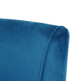 Modern blue velvet dining chair, fabric upholstery chair, black metal chair feet for home living W210P225908
