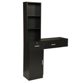 ZUN Wall Mount Hair Styling Barber Station Beauty Hair Salon Spa Equipment Set W/ 3-Tier Shelf, Lockable W2181P153077