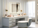 Bathroom Mirror 40" x 24" Front and Backlight, 5 Mins Defog, 5MM Full HD Reflected Wall Mounted T3177P296176