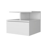 White 1-Drawer Floating Nightstand B062P175085