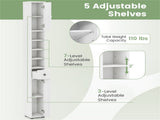 Slim Tall Bathroom Storage Cabinet 8" x 8" x 71" Narrow Floor Organizer with Adjustable Shelves 95366906