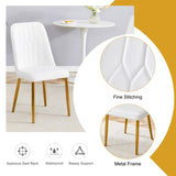 ZUN 4 modern dining chairs, sleek PU leather backrest, and gold metal legs bring a comfortable home W1151P183298