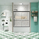 Bathtub Bypass shower door, sliding door, with 1/4" tempered glass and Matted black finish W2122131039