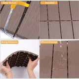 Plastic Interlocking Deck Tiles, 11.8"x11.8", Patio Flooring Outdoor Waterproof All 16456452