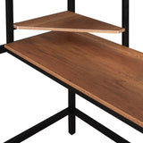 Twin Metal Loft Bed with Desk and Shelve,Black MF292491AAB