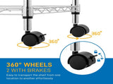 5-Layer Chrome Plated Iron Shelf with 1.5" Nylon Wheels 165*90*35 Chrome 36215778
