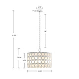 4-Light Glass Drum Shade Chandelier B03595696