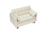 Modern velvet sofa, sofa pull-out bed, small love seat casual sofa with back, with pillow, pockets, W1658P166781