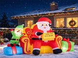 7.2 FT Inflatable Christmas Sitting Santa on Sofa with Elf & Gift Boxes, Built-in LED Lights Blow Up 20780674