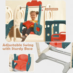 ZUN Kids Swing-N-Slide with Bus Play Structure, Freestanding Bus Toy with&Swing for Toddlers, Bus PP299290AAJ