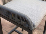 Counter Height Bar Stools Set of 2, Handwoven Two-Tone Gray & Yellow Twisted Rope, Dark Gray W2803P446562